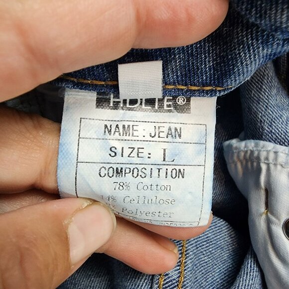 HDLTE Jeans Womens Large Faded Stretch High Rise Wide Leg - Picture 12 of 14